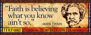 Mark Twain in Freedom From Religion bus advertisement