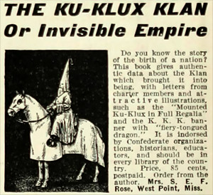 Advertisement for The Ku Klux Klan or Invisible Empire