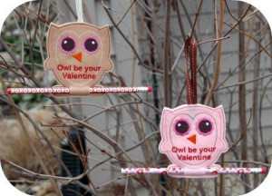 10) Name: 'Embroidery : In the Hoop Valentine Owl Pencil Holder