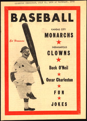 Baseball game program for Kansas City Monarchs and Indianapolis Clowns ...