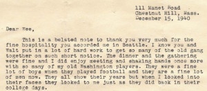 ... grandson of Wee Coyle (thank-you letter and photo from the event