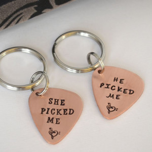 Guitar Couple | Personalized Guitar Pick Couple Keychain Set ...