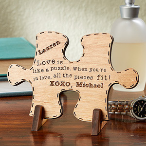 ... Romantic Keepsake Gifts - Perfect Match Wood Puzzle Piece - 14006