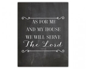 christian art - chalkboard printable - we will serve the lord ...