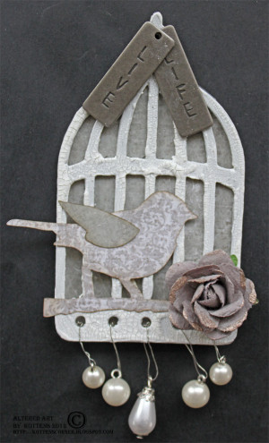 have cut out the birdcage with grungeboard and painted it with ...