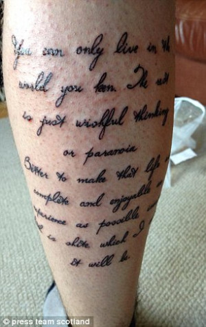 Irvine Welsh superfan tattoos Trainspotting quotes and Ewan McGregor ...