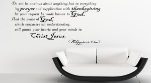 Philippians 4:6-7 Do not...Religious Wall Decal Quotes