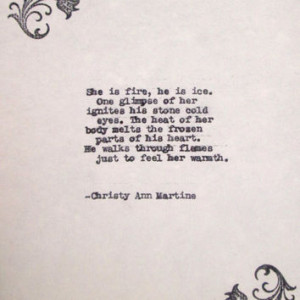 ... birthday She is Fire Pretty Typewriter Poems Love Poetry Typed Quotes
