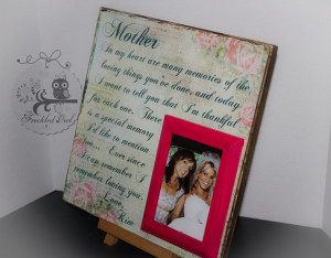 Mother of the Bride Personalized Picture Frame Gift, Parents Wedding ...