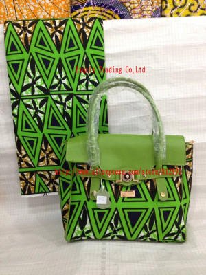 African Printed Wax Fabric with bag Ankara Prints Fabric with Matching