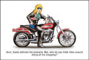 Harley Davidson Christmas Cards--Lady Biker