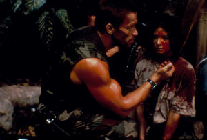 ... Schwarzenegger (Dutch) and Elpidia Carrillo (Anna) in Predator (1987