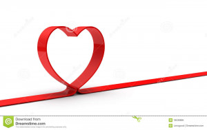 Red Ribbon Heart Shape