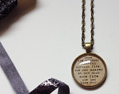 ... rushing through life, she was amazed vintage bronze quote necklace