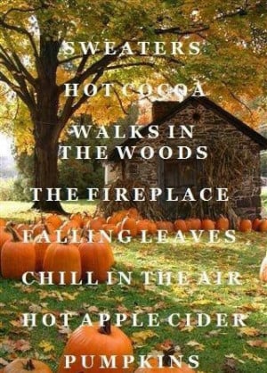Falling Leaves ~ Pumpkins ~ Fireplace ~ I Love Fall