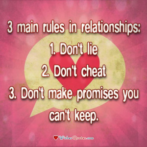 Relationship Quote, Couple, Love. 3 main rules in relationships: Don't ...