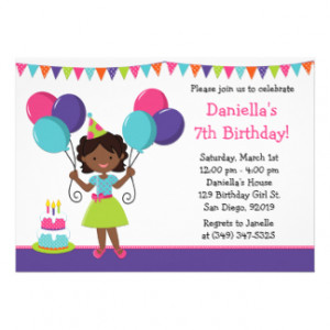 african_american_little_girl_birthday_party_invitation ...