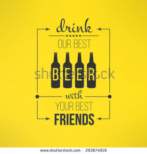 vector beer with friends quote