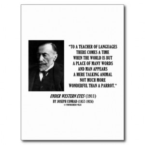 Joseph Conrad Teacher Of Languages Parrot Quote Postcard