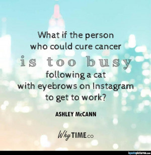 ... cat with eyebrows on Instagram to get to work? Ashley McCann