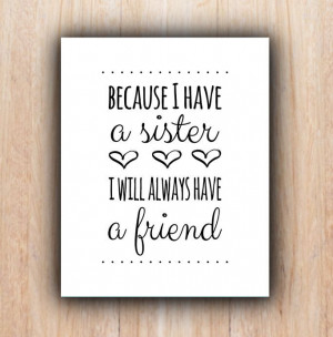 Sisters Quote INSTANT download Nursery sisters by PrintableHome, $5.00