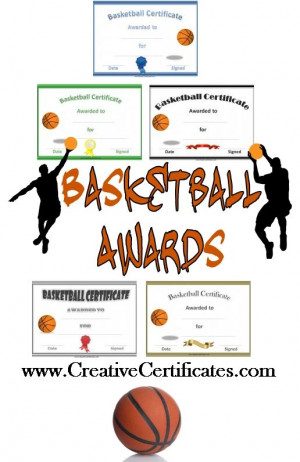 Free printable basketball certificates and awards that can be ...