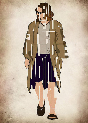 The Dude - The Big Lebowski Print - Minimalist Illustration Typography ...