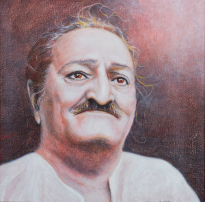 Portrait of Meher Baba by Diana LePage (cropped)