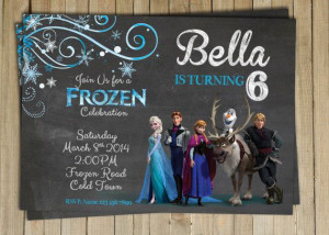 Frozen Invite, Frozen Chalkboards, Disney Frozen Invitations ...