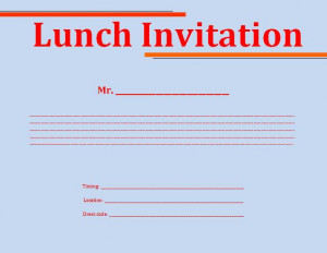 Lunch Invitation Template