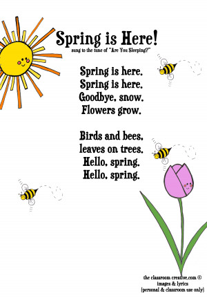 FREEBIE: Spring Song Printable for Kids