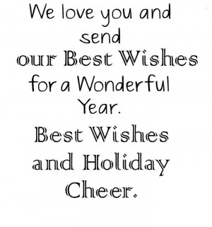 ... Our Best Wishes For A Wonderful Year. Best Wishes And Holiday Cheer