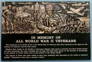 Cast bronze memorial plaque to all World War II veterans, available in ...