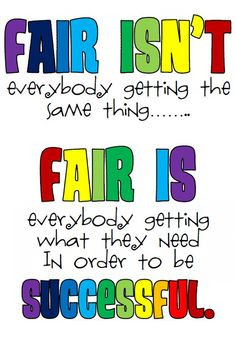 as hard in order to succeed! When we confuse fairness with equality ...