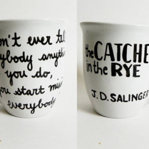 The Catcher in the Rye by J.D. Salinger - title and quote mug // hand ...
