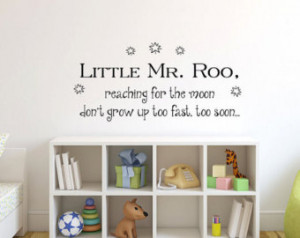 ... grow up too fast too soon Winnie the Pooh baby quote vinyl wall decal
