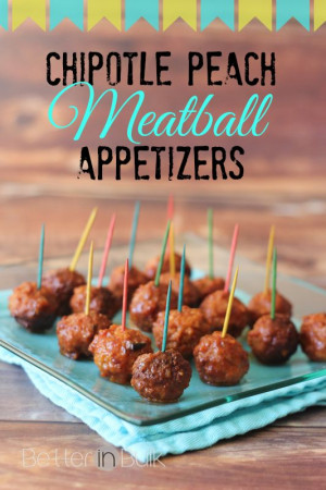 Chipotle Peach Meatballs {Slow Cooker Appetizer Recipe}