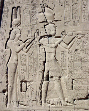 Relief of Cleopatra VII and Caesarion — Temple of Dendera, Egypt