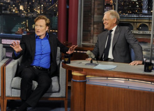 NEW YORK - APRIL 17: Late night talk show host Conan O'Brien chats ...