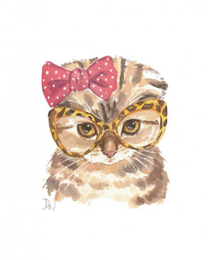 Kittens Watercolors, Watercolors Prints, Folding Cat, Cat ...