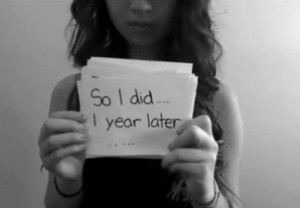 An image from the YouTube posted by Amanda Todd;a teen who reportedly ...