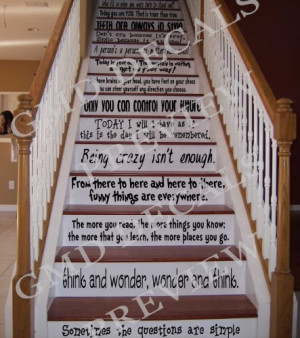 dr seuss quotes assorted sayings vinyl stairs or wall decal