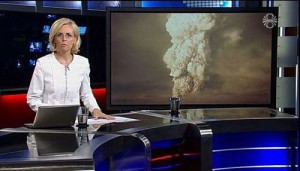 Funny photos funny news reporter coffe volcano