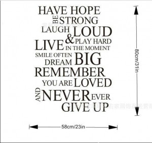 Have Hope Quote Wall Stickers Art Quotes Sticker Decal Decals Home