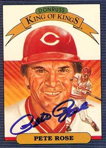 Pete Rose Autograph on a 1985 Donruss King of Kings (#653)