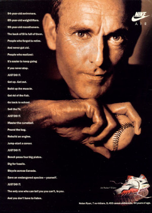 1991 Nike magazine ad starring Nolan Ryan