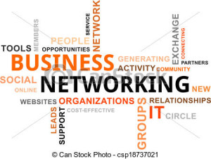 Vector - word cloud - business networking - stock illustration ...