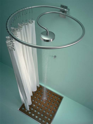 The Pianolegno is a teak grid that fits into a stainless steel shower ...