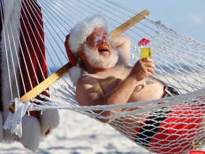 Santa Claus On Vacation Funny Picture