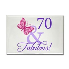 70th Birthday Butterfly Rectangle Magnet for